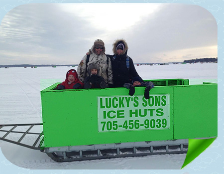 ice hut fishing